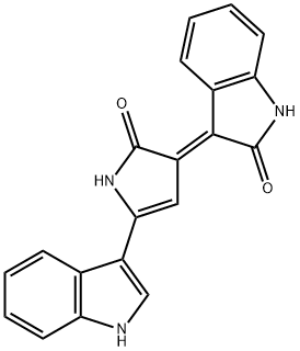 3-[5-(1H-Indole-3-yl)-2,3-dihydro-2-oxo-1H-pyrrole-3-ylidene]-1H-indole-2(2H)-one Struktur