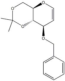 3-O-ベンジル-4,6-O-イソプロピリデン-D-グルカール 化学構造式