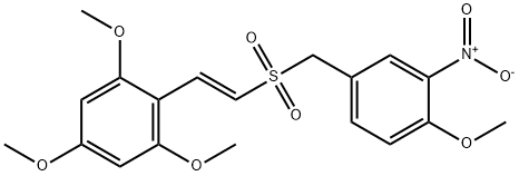 (E)-2,4,6-TriMethoxystyryl 4-Methoxy-3-Nitrobenzyl sulfone Struktur