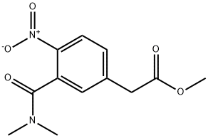 3-[(DIMETHYLAMINO)CARBONYL]-4-NITRO-BENZENEACETIC ACID METHYL ESTER, 594844-71-0, 结构式