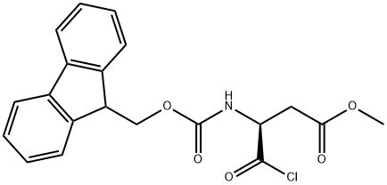 (S)-3-((((9H-芴-9-基)甲氧基)羰基)氨基)-4-氯-4-氧代丁酸甲酯, 596095-91-9, 结构式
