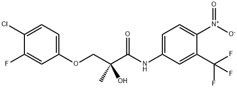 PropanaMide, 3-(4-chloro-3-fluorophenoxy)-2-hydroxy-2-Methyl-N-[4-nitro-3-(trifluoroMethyl)phenyl]-, (2S)-,596096-86-5,结构式