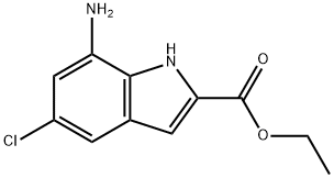 7-AMino-5-chloroindole-2-carboxylic acid ethyl ester 化学構造式