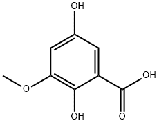 2,5-二羟基-3-甲氧基苯甲酸, 5981-38-4, 结构式