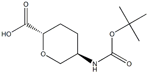 (2S,5R)-5-[(tert-Butoxycarbonyl)aMino]tetrahydro-2H-pyran-2-carboxylic Acid Structure