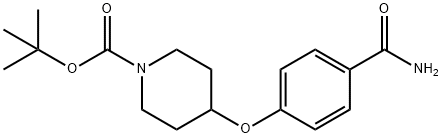 4-(4-カルバモイルフェノキシ)ピペリジン-1-カルボン酸TERT-ブチル 化学構造式