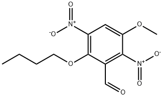 2-丁氧基-5-甲氧基-3,6-二硝基苯甲醛 结构式