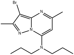 3-broMo-2,5-diMethyl-7-dipropylaMinopyrazolo[1,5-a]pyriMidine Struktur