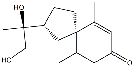 11S,12-ジヒドロキシ-spirovetiv-1(10)-エン-2-オン 化学構造式