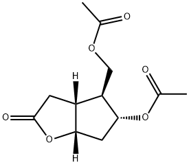 ((3aR,4S,6aS)-5-acetoxy-2-oxohexahydro-2H-cyclopenta[b]furan-4-yl)Methyl acetate 化学構造式