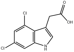 4,6-ジクロロ-1H-インドール-3-酢酸 化学構造式