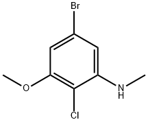 5-BroMo-2-chloro-3-Methoxy-N-Methylaniline 化学構造式