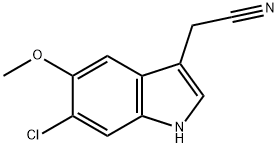 5-甲氧基-6-氯吲哚-3-乙腈, 63762-73-2, 结构式