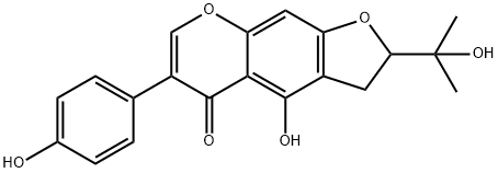 2,3-二氢-4-羟基-2-(1-羟基-1-甲基乙基)-6-(4-羟基苯基)-5H-呋喃并[3,2-G][1]苯并吡喃-5-酮, 63807-85-2, 结构式