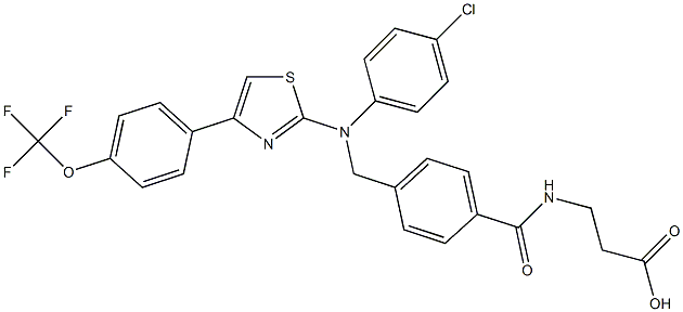 3-[4-({(4-chlorophenyl)-[4-(4-trifluoroMethoxyphenyl)thiazol-2-yl]aMino}Methyl)benzoylaMino]propionic acid Structure