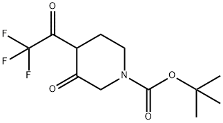 tert-Butyl 3-oxo-4-(2,2,2-trifluoroacetyl)piperidine-1-carboxylate Structure