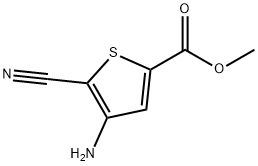 5-氰基-4-氨基2-噻吩甲酸甲酯 结构式