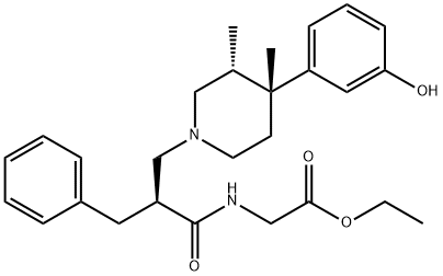 Glycine, N-[(2S)-2-[[(3R,4R)-4-(3-hydroxyphenyl)-3,4-diMethyl-1-piperidinyl]Methyl]-1-oxo-3-phenylpropyl]-, ethyl ester Structure