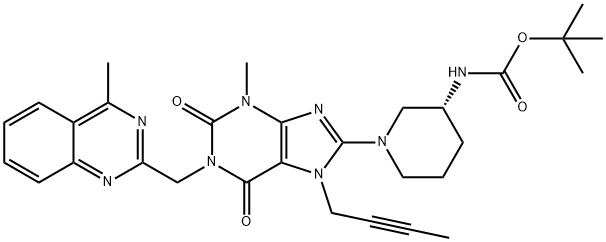 Tert-butyl((3s)-1-(7-(but-2-yn-1-yl)-3-Methyl-1-((4-Methylquinazolin-2-yl)Methyl)-2,6-dioxo-2,3,4,5,6,7-hexahydro-1h-purin-8-yl)piperidin-3-yl)carbaMate|叔丁氧羰基-利拉利汀