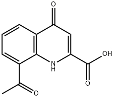 8-Acetyl-4-oxo-1,4-dihydro-quinoline-2-carboxylic acid 化学構造式