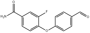 3-フルオロ-4-(4-ホルミルフェノキシ)ベンズアミド 化学構造式