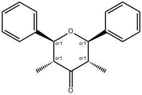 3,5-DiMethyl-2,6-diphenyldihydro-2H-pyran-4(3H)-one Struktur