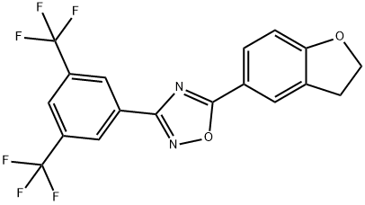 3-[3,5-二(三氟甲基)苯基]-5-(2,3-二氢-5-苯并呋喃基)-1,2,4-恶二唑,685505-07-1,结构式