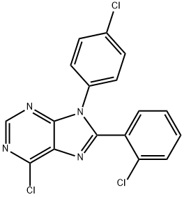 9H-PURINE, 6-CHLORO-8-(2-CHLOROPHENYL)-9-(4-CHLOROPHENYL)- 结构式