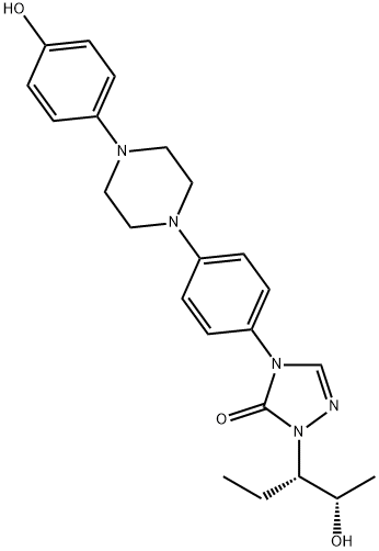 3H-1,2,4-Triazol-3-one, 2-[(1S,2S)-1-ethyl-2-hydroxypropyl]-2,4-dihydro-4-[4-[4-(4-hydroxyphenyl)-1-piperazinyl]phenyl]- 化学構造式