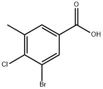 3-溴-4-氯-5-甲基苯甲酸, 688021-30-9, 结构式