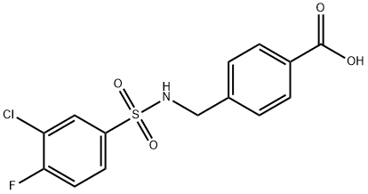 4-[[[(3-氯-4-氟苯基)磺酰基]氨基]甲基]苯甲酸 结构式