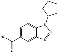 1-シクロペンチル-1,2,3-ベンゾトリアゾール-5-カルボン酸 化学構造式