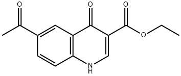 6-乙酰基-4-氧代-1,4-二氢喹啉-3-羧酸乙酯 结构式