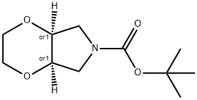 (4aR,7aS)-tert-butyl tetrahydro-2H-[1,4]dioxino[2,3-c]pyrrole-6(3H)-carboxylate Struktur