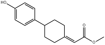 Acetic acid, 2-[4-(4-hydroxyphenyl)cyclohexylidene]-, Methyl ester Structure