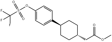 Cyclohexaneacetic acid, 4-[4-[[(trifluoroMethyl)sulfonyl]oxy]phenyl]-, Methyl ester, trans- Struktur