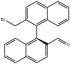 (1S)-2'-(broMoMethyl)-[1,1'-Binaphthalene]-2-carboxaldehyde 化学構造式