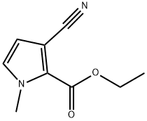 3-氰基-1-甲基-1H-吡咯-2-甲酸乙酯,7164-21-8,结构式