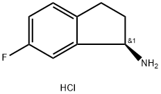 (R)-6-Fluoro-2,3-dihydro-1H-inden-1-aminehydrochloride 化学構造式