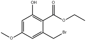 2-(溴甲基)-6-羟基-4-甲氧基苯甲酸乙酯 结构式