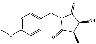 2,5-Pyrrolidinedione, 3-hydroxy-1-[(4-Methoxyphenyl)Methyl]-4-Methyl-,(3S,4R)-,750632-10-1,结构式