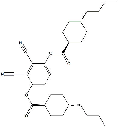 [trans(trans)]-4-Butylcyclohexanecarboxylic acid 2,3-dicyano-1,4-phenylene ester Struktur