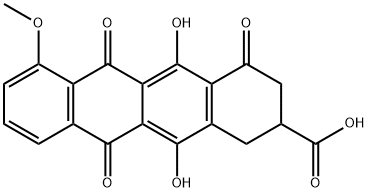 1,2,3,4,6,11-Hexahydro-5,12-dihydroxy-7-Methoxy-4,6,11-trioxo-2-naphthacenecarboxylic Acid, 75694-21-2, 结构式