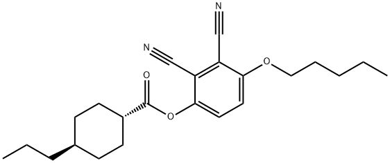 trans-4-Propylcyclohexanecarboxylic acid 2,3-dicyano-4-(pentyloxy)phenyl ester Struktur