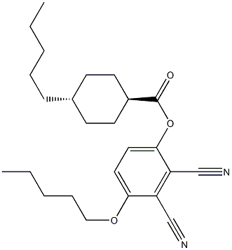 trans-4-Pentylcyclohexanecarboxylic acid 2,3-dicyano-4-(pentyloxy)phenyl ester Struktur