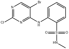 2 - ((5-溴-2-氯嘧啶-4-基)氨基)-N-甲基苯磺酰胺, 761440-01-1, 结构式