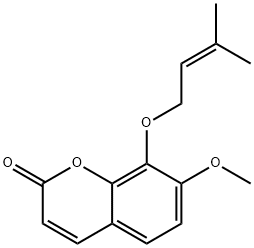 7-甲氧基-8-[(3-甲基-2-丁烯-1-基)氧基]-2H-1-苯并吡喃-2-酮, 76474-93-6, 结构式