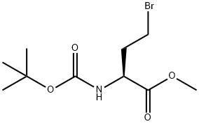 (S)-2-(BOC-アミノ)-4-ブロモ酪酸メチル 化学構造式