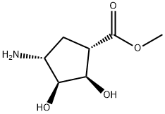 (1S,2R,3S,4R)-Methyl 4-aMino-2,3-dihydroxycyclopentanecarboxylate 化学構造式