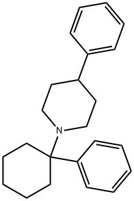 4-苯基-1-(1-苯基环己基)哌啶 结构式
